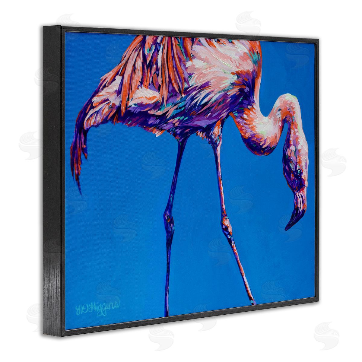 Derrick Higgins Bold Blue Modern Flamingo