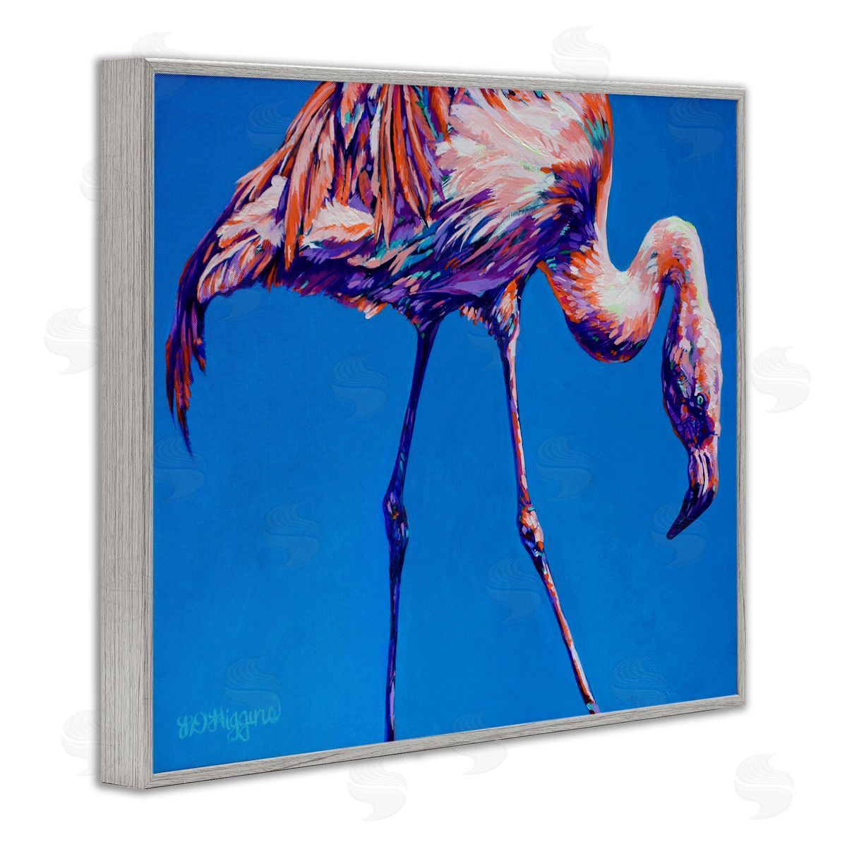 Derrick Higgins Bold Blue Modern Flamingo