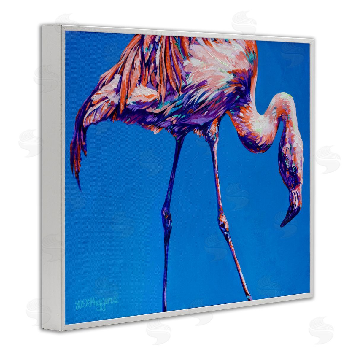 Derrick Higgins Bold Blue Modern Flamingo