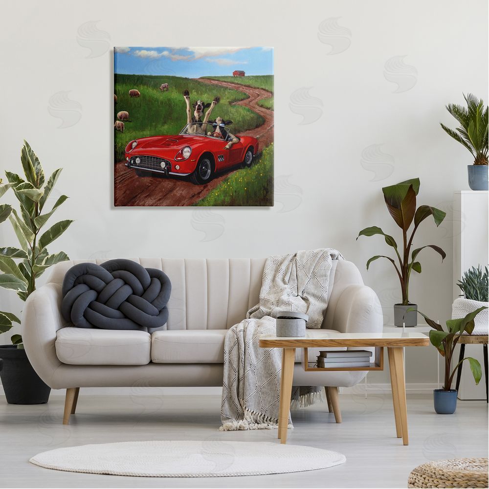 Lucia Heffernan Road Trip Rural Cow Farmland Canvas Wall Art in Room
