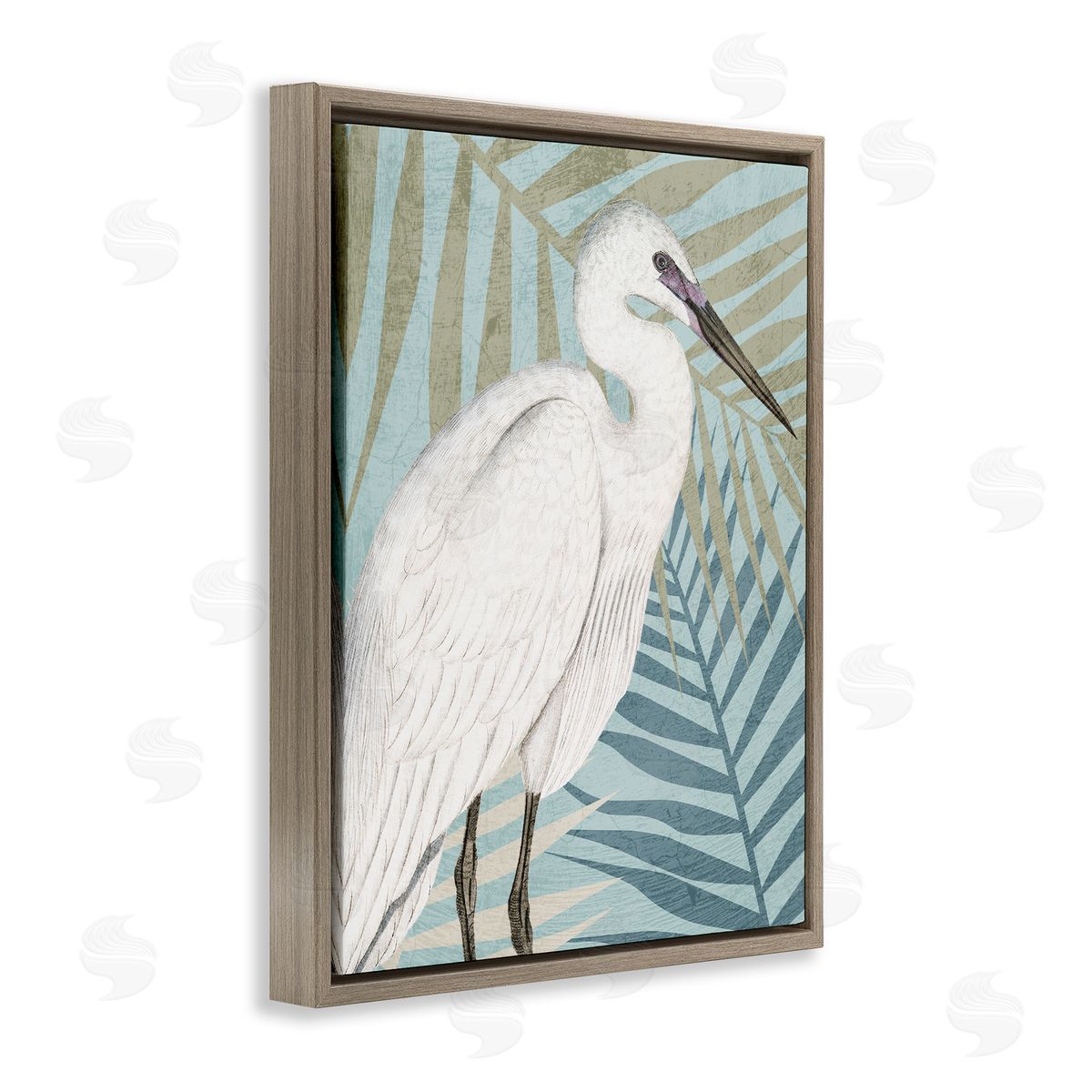 Kim Allen Tropical Egret Botanical Leaves