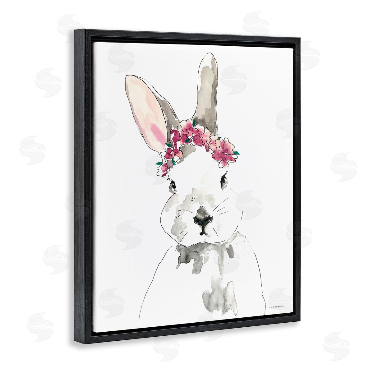Kamdon Kreations Bunny Pink Flower Doodle