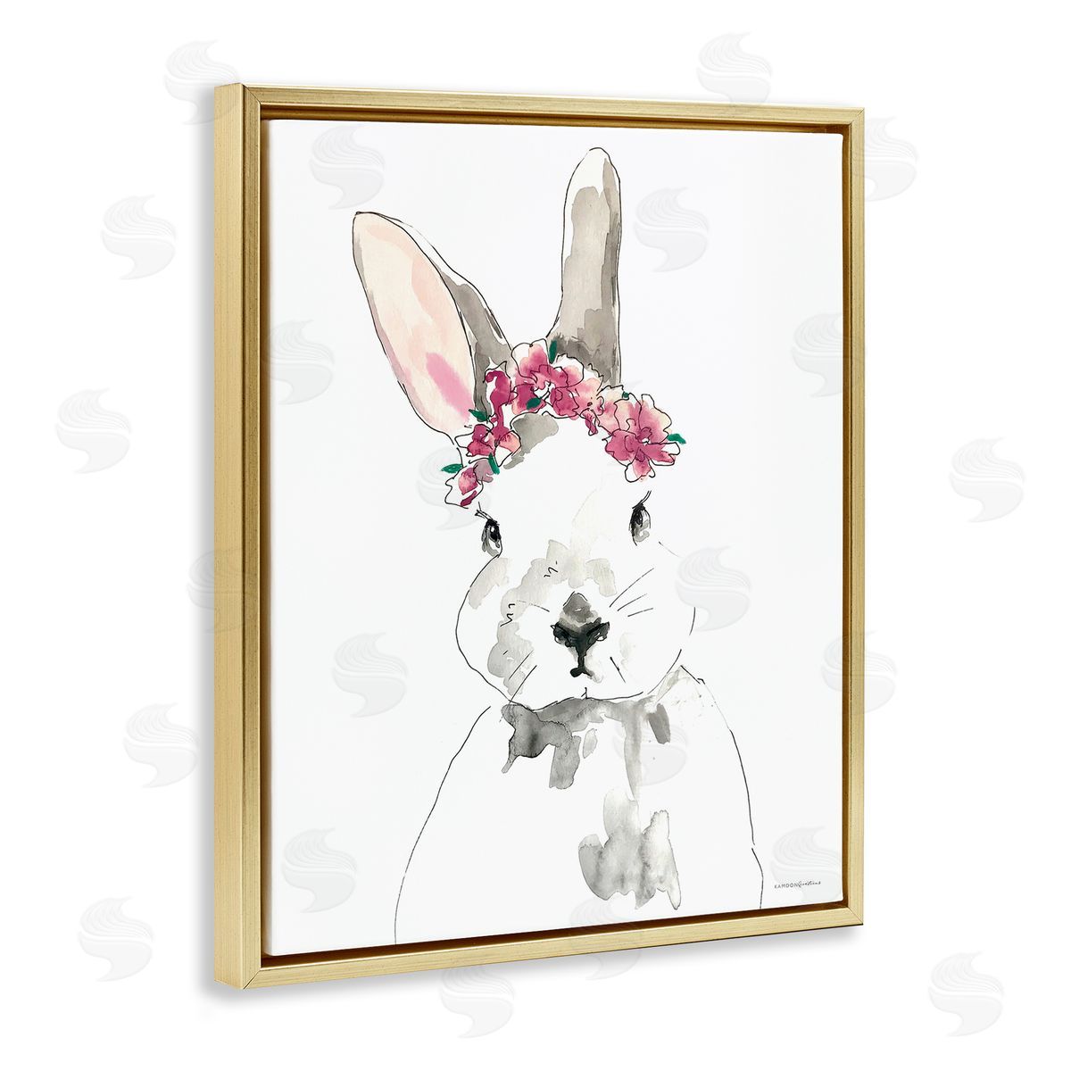 Kamdon Kreations Bunny Pink Flower Doodle