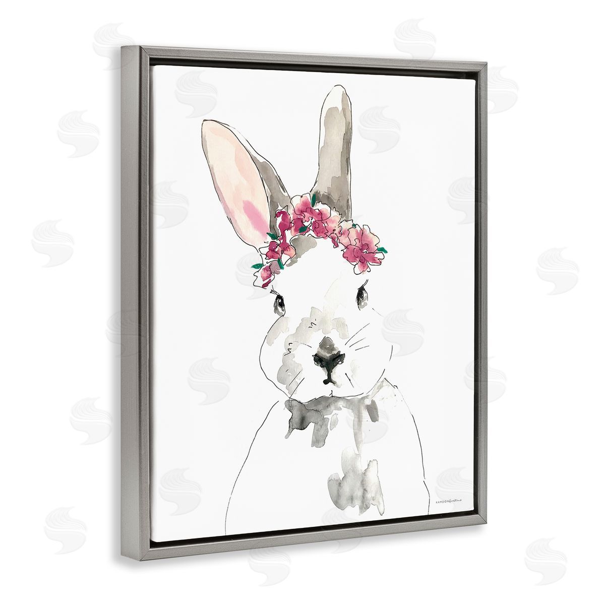 Kamdon Kreations Bunny Pink Flower Doodle