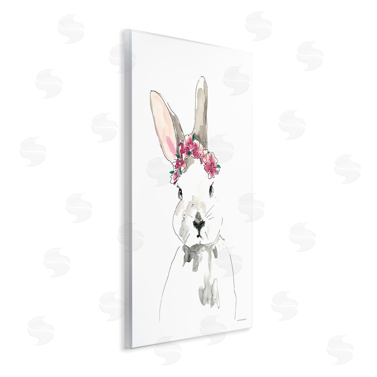 Kamdon Kreations Bunny Pink Flower Doodle