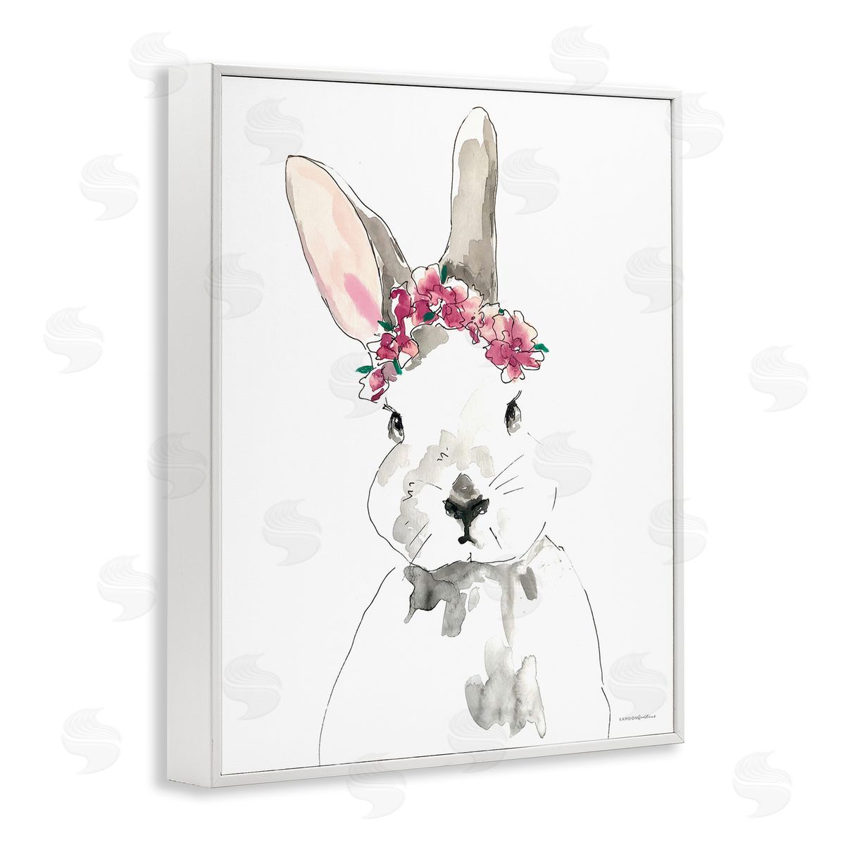 Kamdon Kreations Bunny Pink Flower Doodle