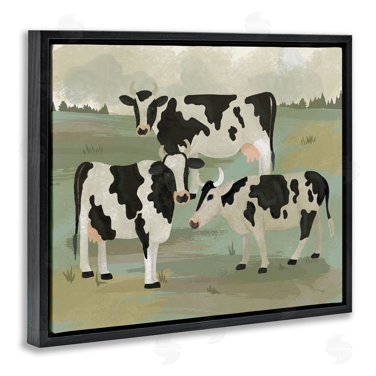 Lisa Perry Whitebutton Rural Cows Grazing Trio