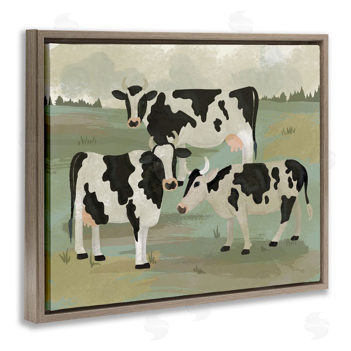 Lisa Perry Whitebutton Rural Cows Grazing Trio