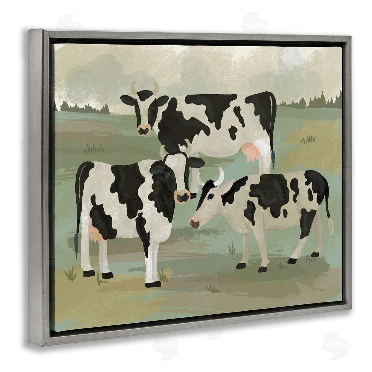Lisa Perry Whitebutton Rural Cows Grazing Trio