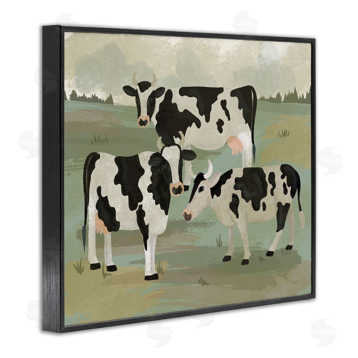 Lisa Perry Whitebutton Rural Cows Grazing Trio