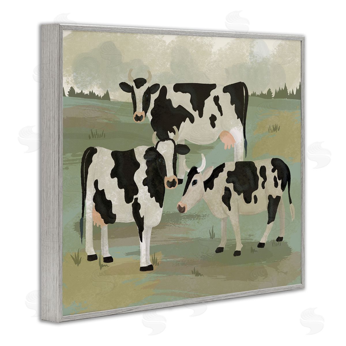 Lisa Perry Whitebutton Rural Cows Grazing Trio