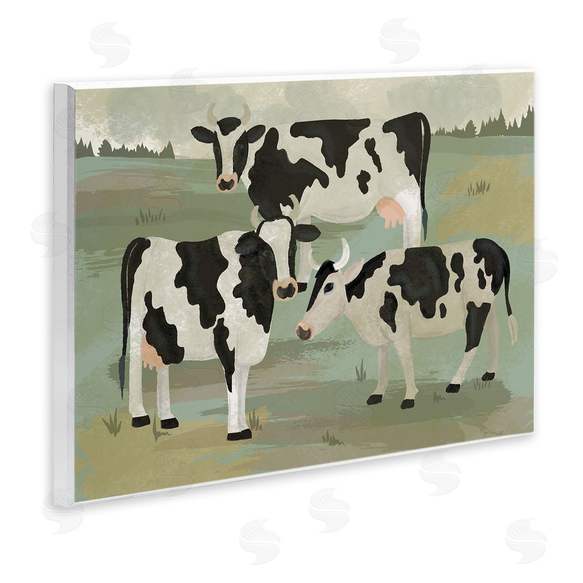 Lisa Perry Whitebutton Rural Cows Grazing Trio
