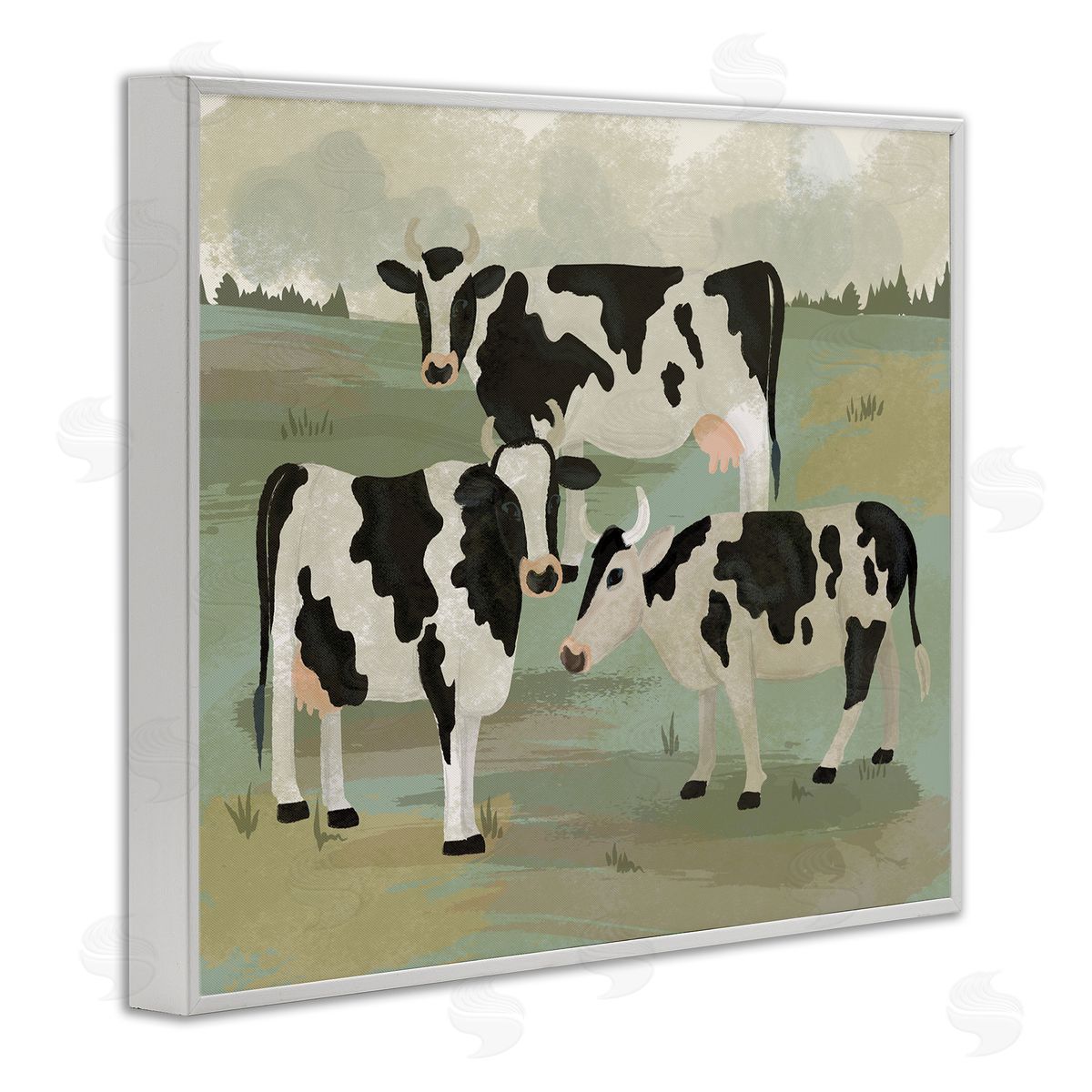 Lisa Perry Whitebutton Rural Cows Grazing Trio