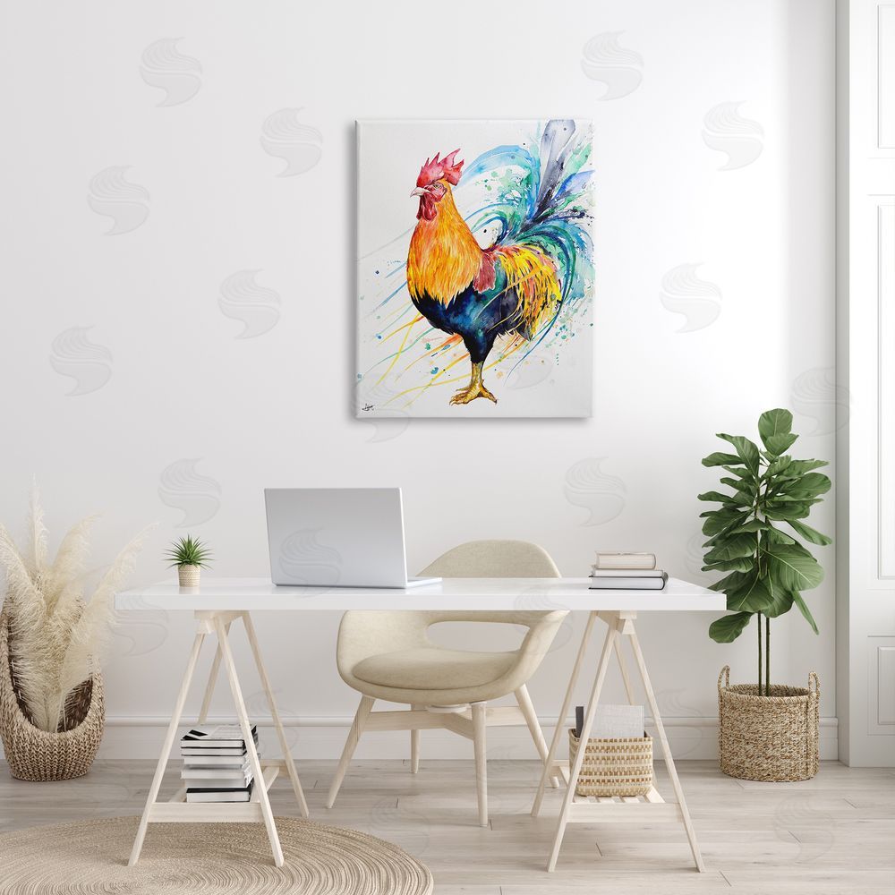 Marc Allante Modern Rooster Rainbow Splatter