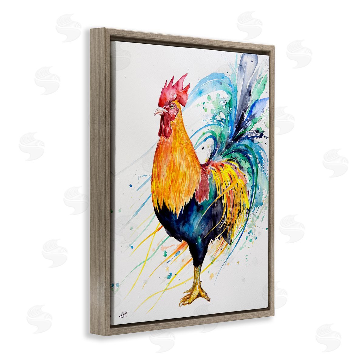 Marc Allante Modern Rooster Rainbow Splatter