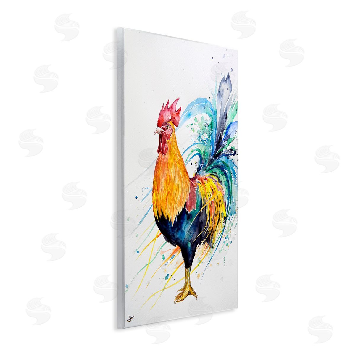 Marc Allante Modern Rooster Rainbow Splatter