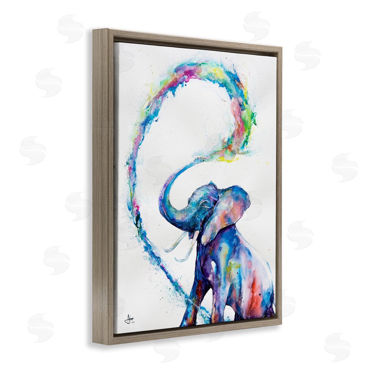 Marc Allante Modern Rainbow Elephant Splash