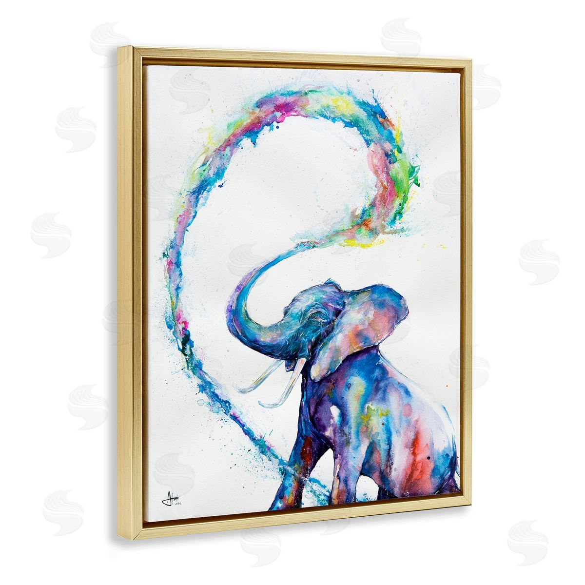 Marc Allante Modern Rainbow Elephant Splash