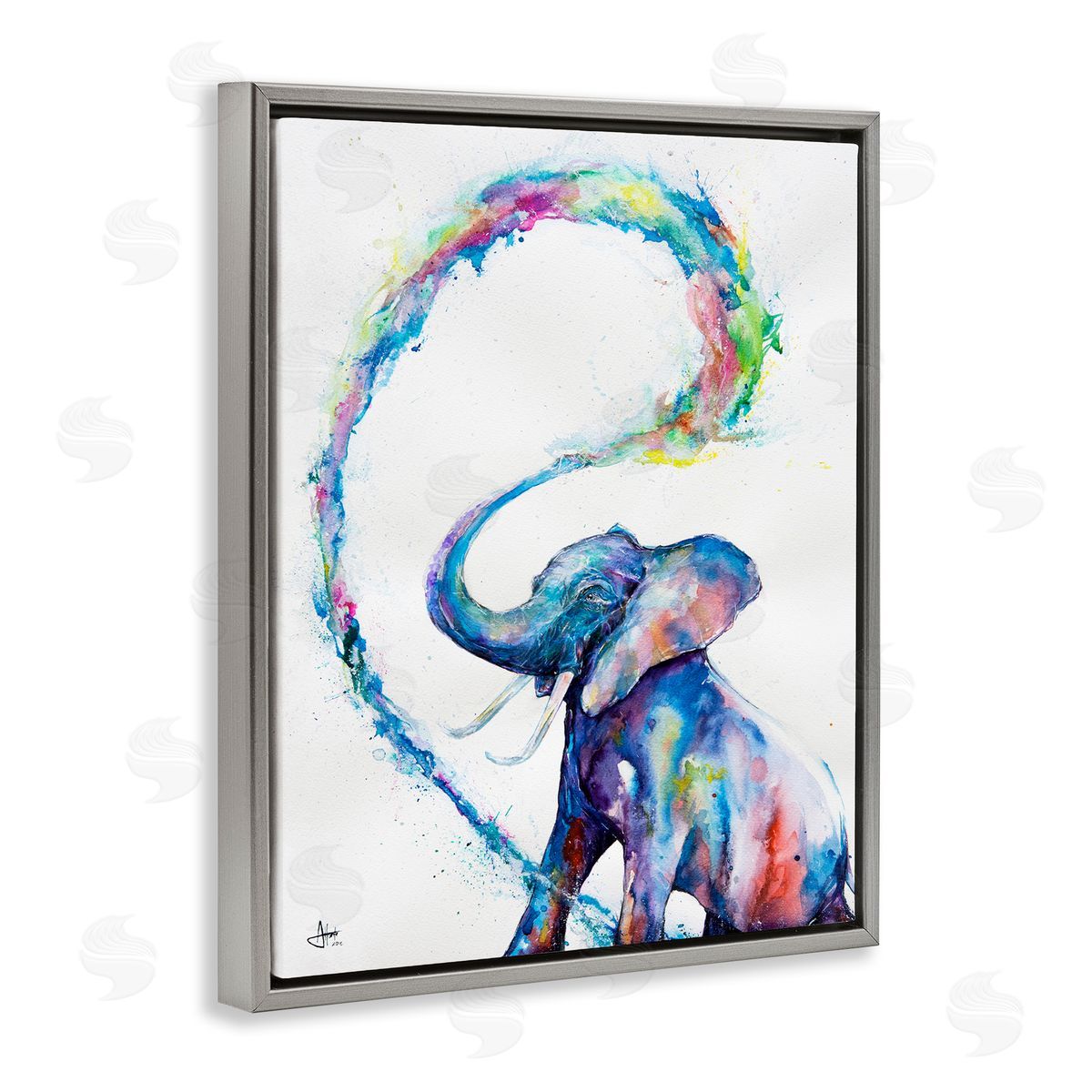 Marc Allante Modern Rainbow Elephant Splash