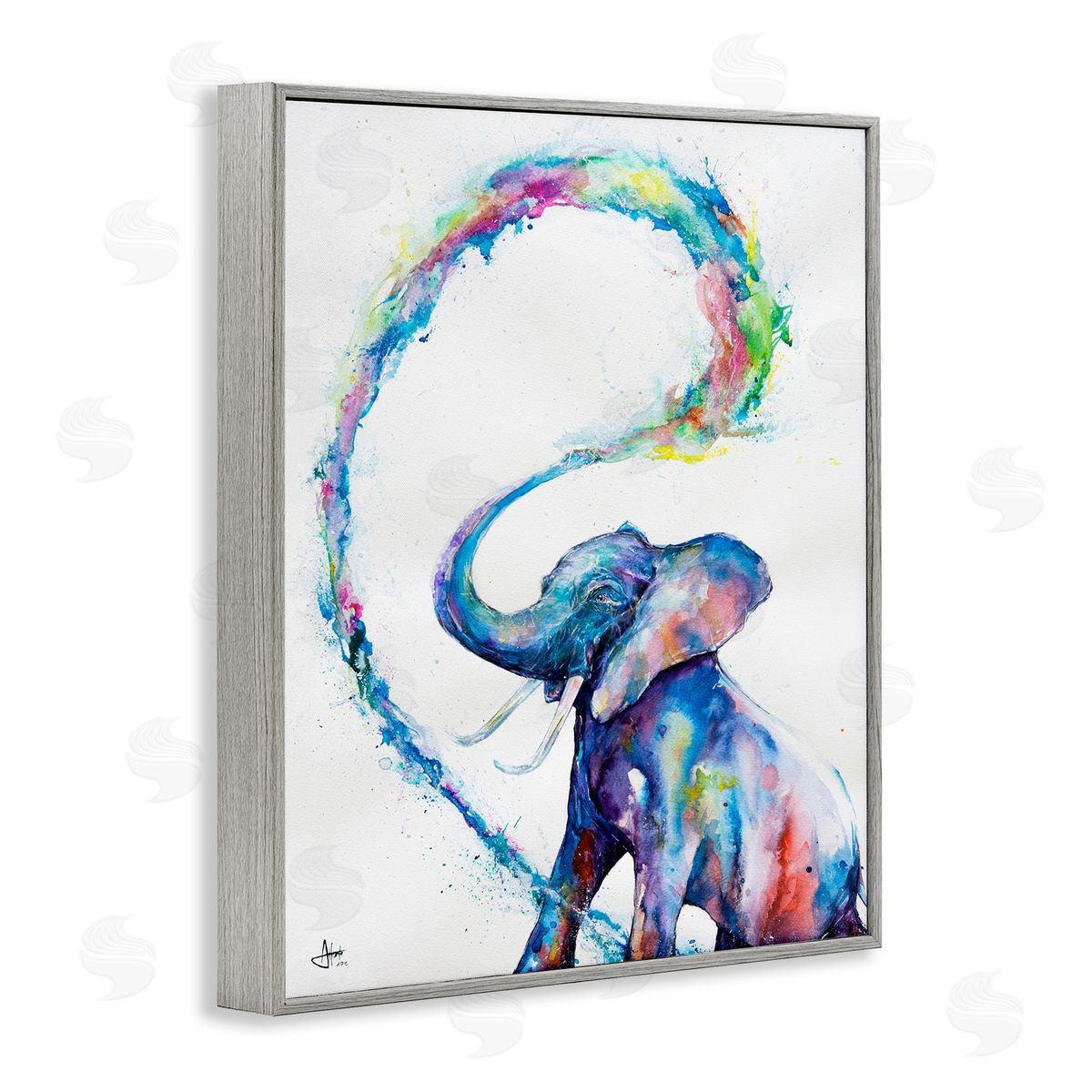 Marc Allante Modern Rainbow Elephant Splash