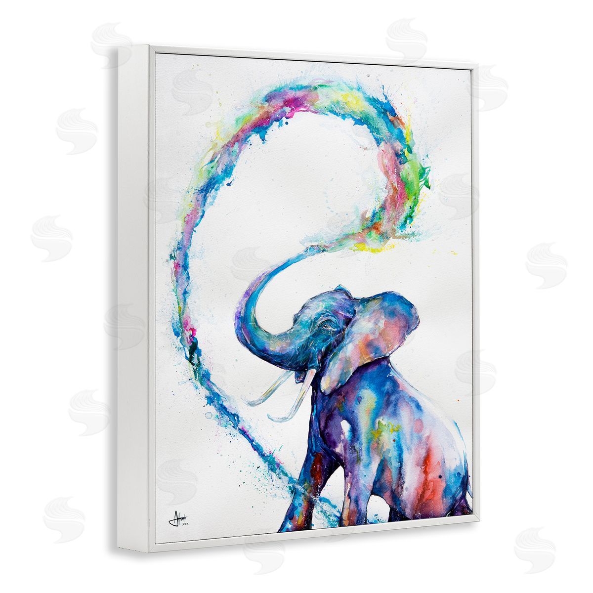 Marc Allante Modern Rainbow Elephant Splash