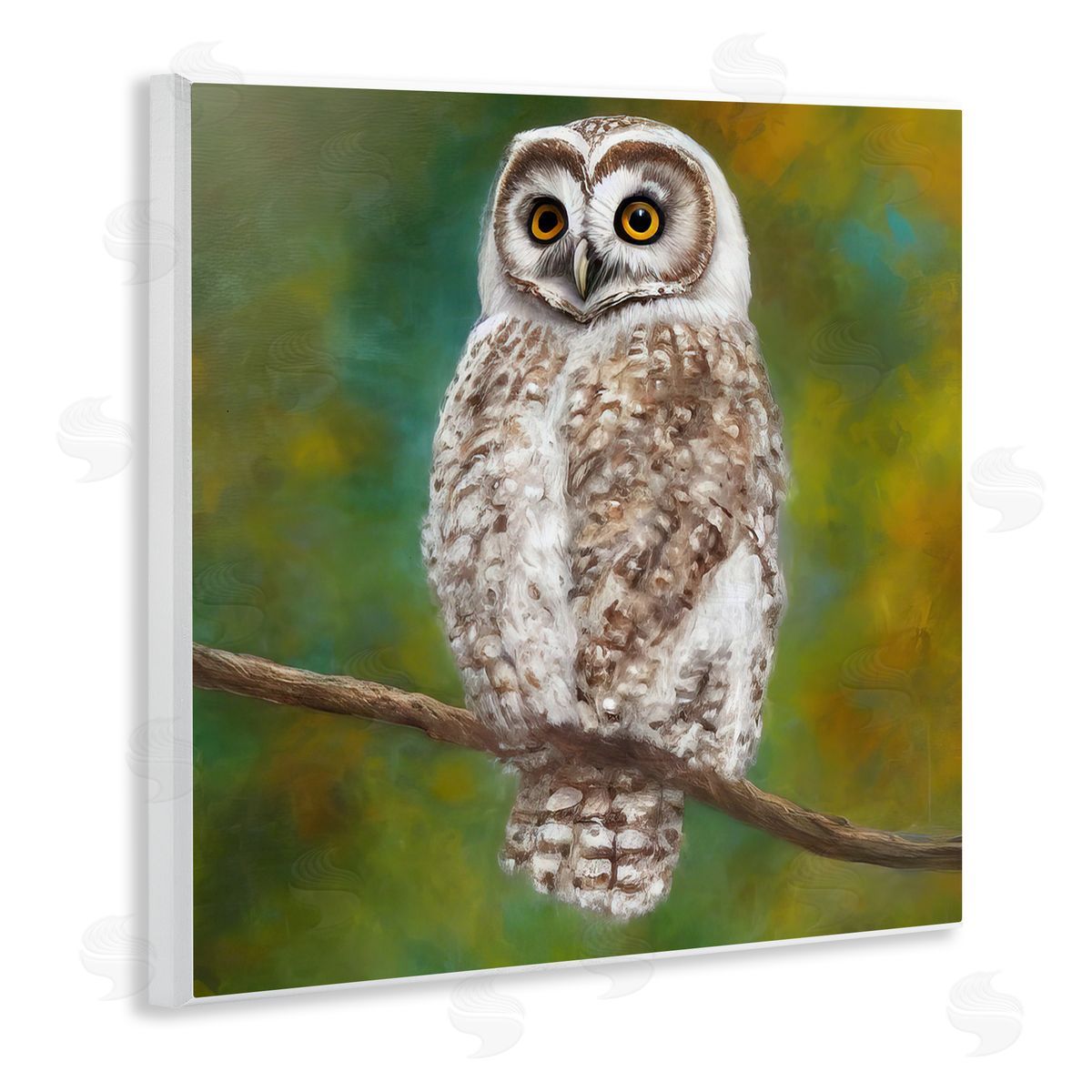 Alpenglow Workshop Detailed Wildlife Owl Bird Wooden Wall Plaque Art Print
