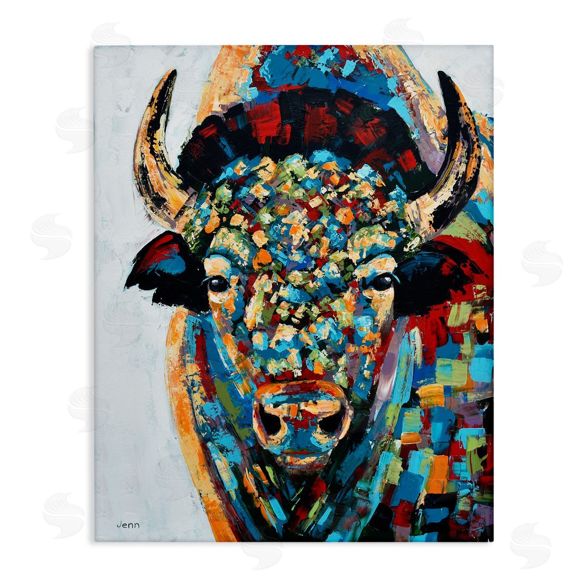 Jen Seeley Abstract Bison Kaleidoscopic Strokes