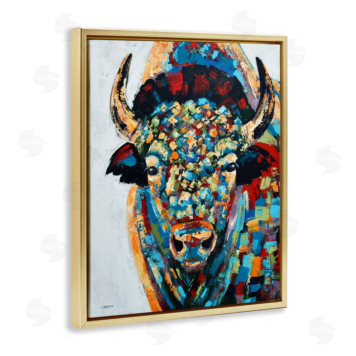 Jen Seeley Abstract Bison Kaleidoscopic Strokes