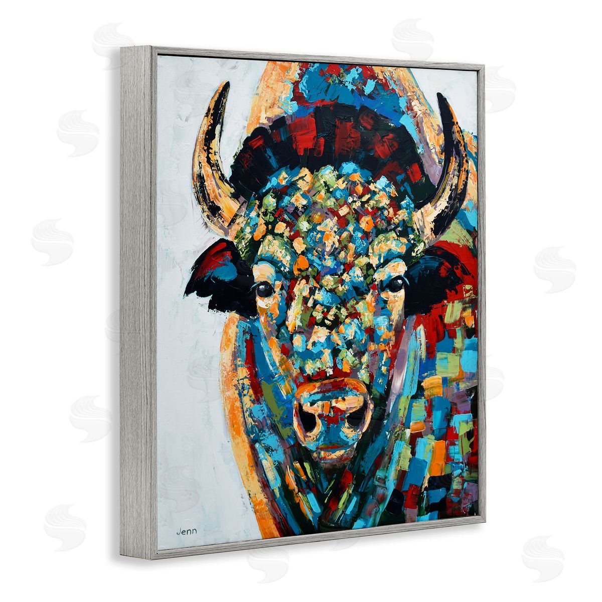 Jen Seeley Abstract Bison Kaleidoscopic Strokes
