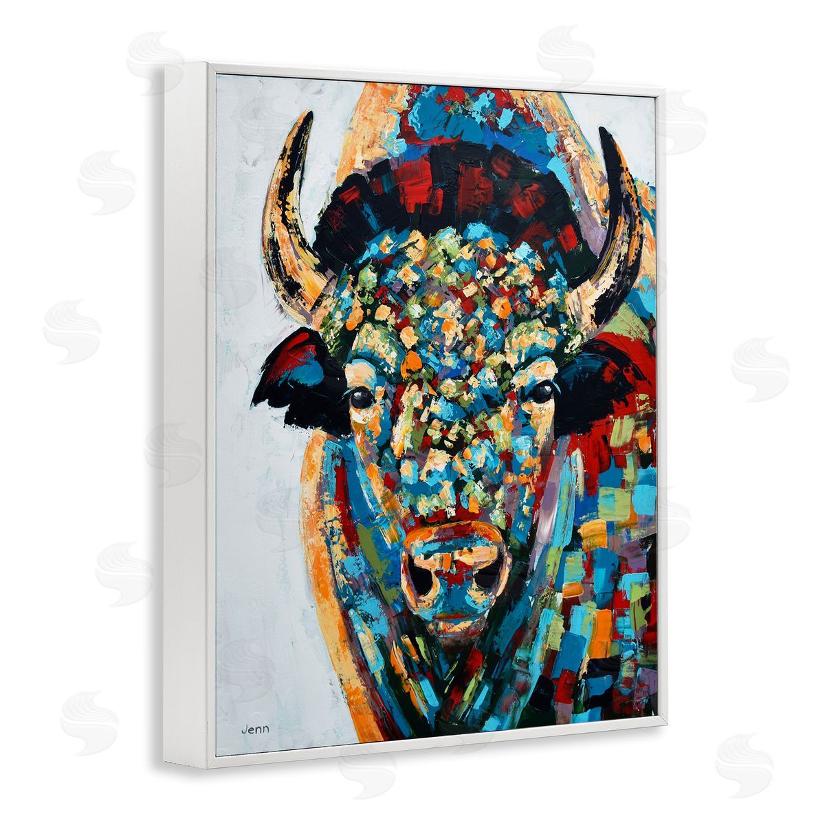 Jen Seeley Abstract Bison Kaleidoscopic Strokes