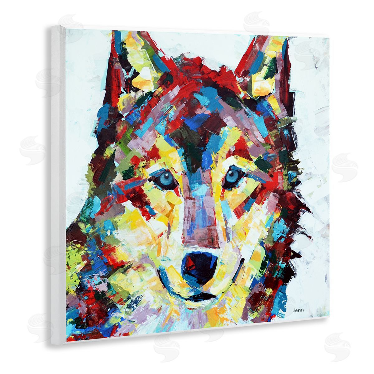 Jen Seeley Urban Style Wolf Abstract Wooden Wall Plaque Art Print