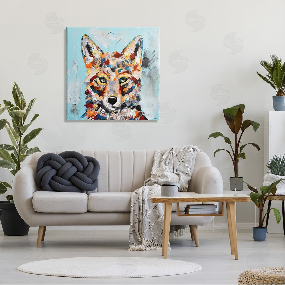 Jen Seeley Urban Fox Brushed Splatter Canvas Wall Art in Room