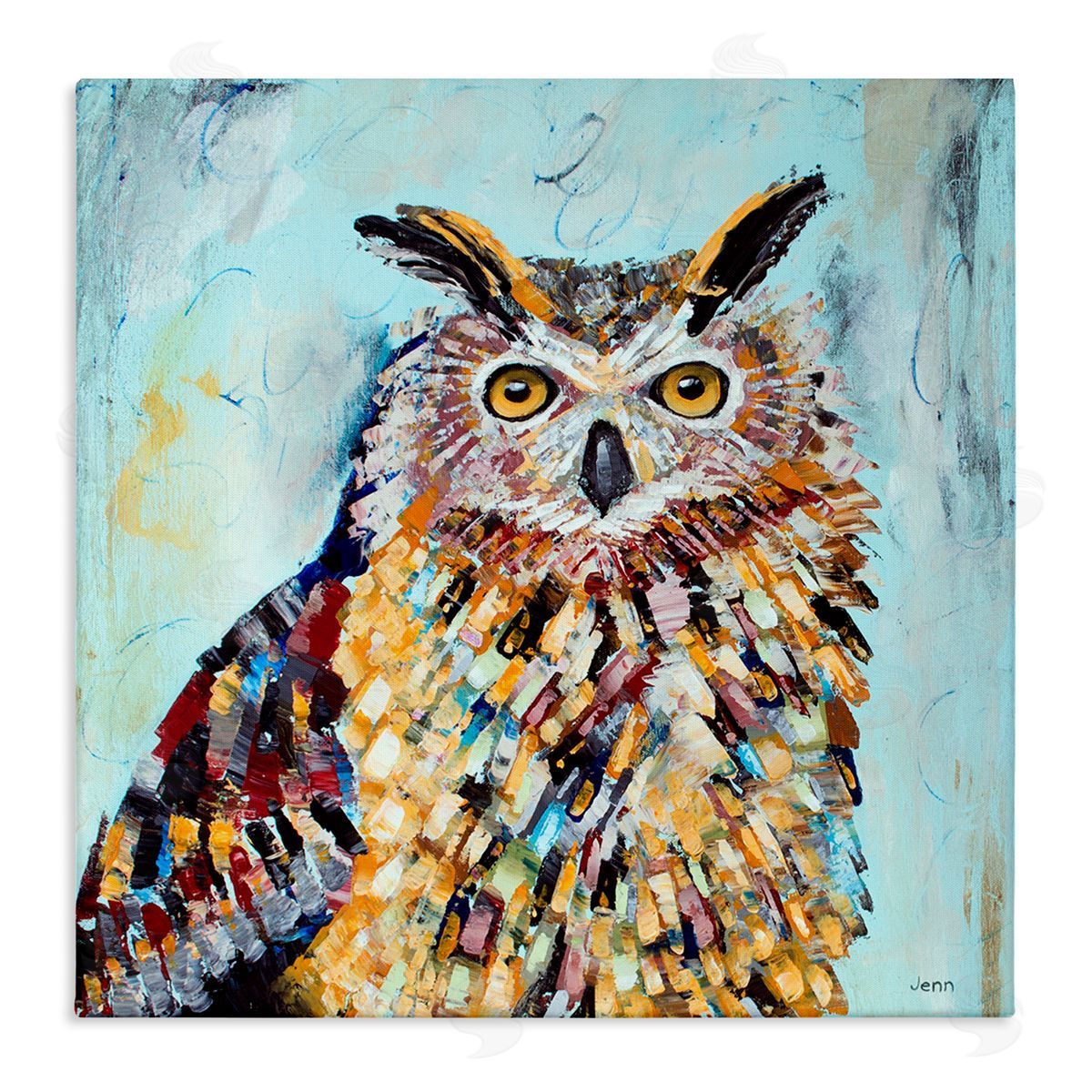 Jen Seeley Street Style Modern Owl Stretched Canvas Wall Art Print