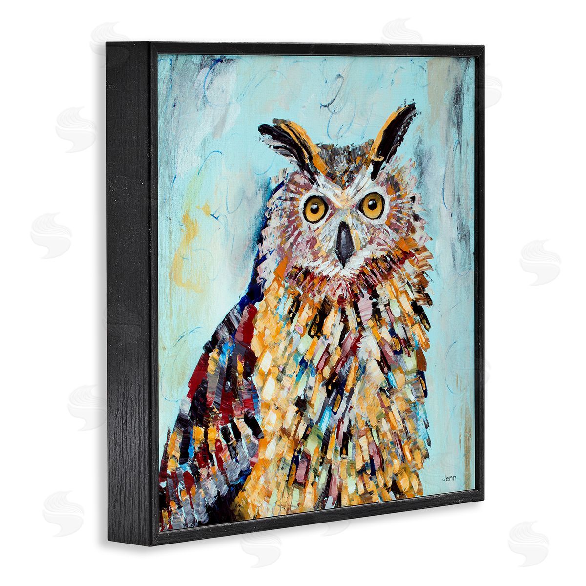 Jen Seeley Street Style Modern Owl Black Framed Glicee Wall Art Print