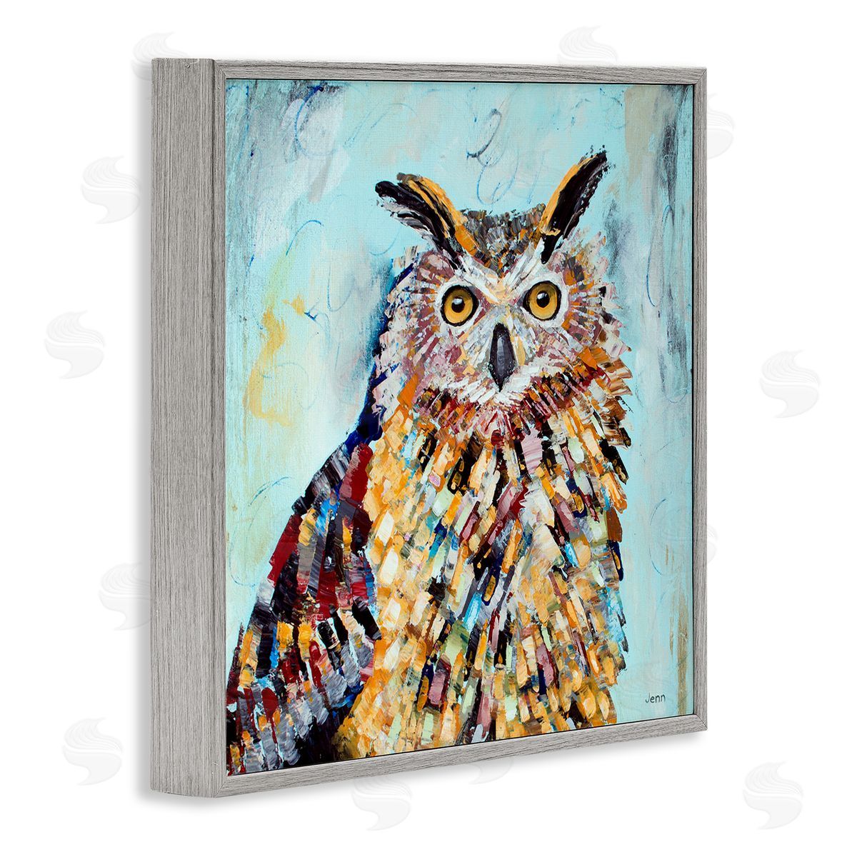 Jen Seeley Street Style Modern Owl Gray Framed Glicee Wall Art Print