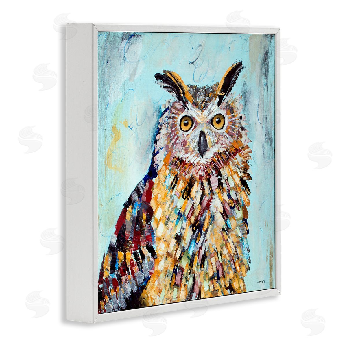 Jen Seeley Street Style Modern Owl White Framed Glicee Wall Art Print