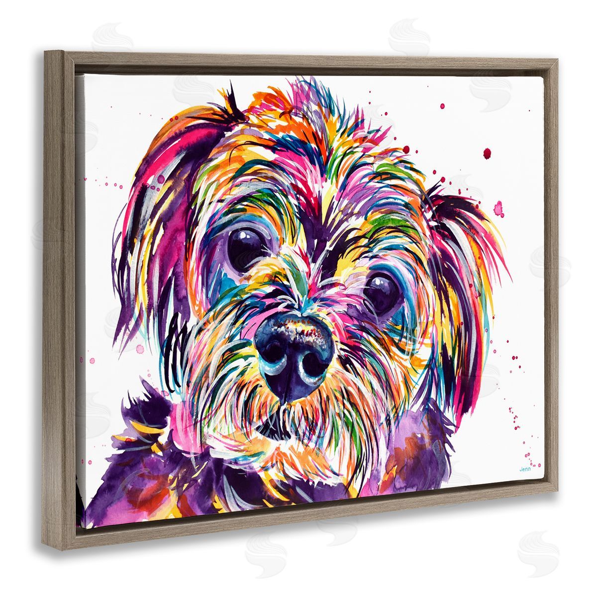 Jen Seeley Prismatic Terrier Dog Face Portrait