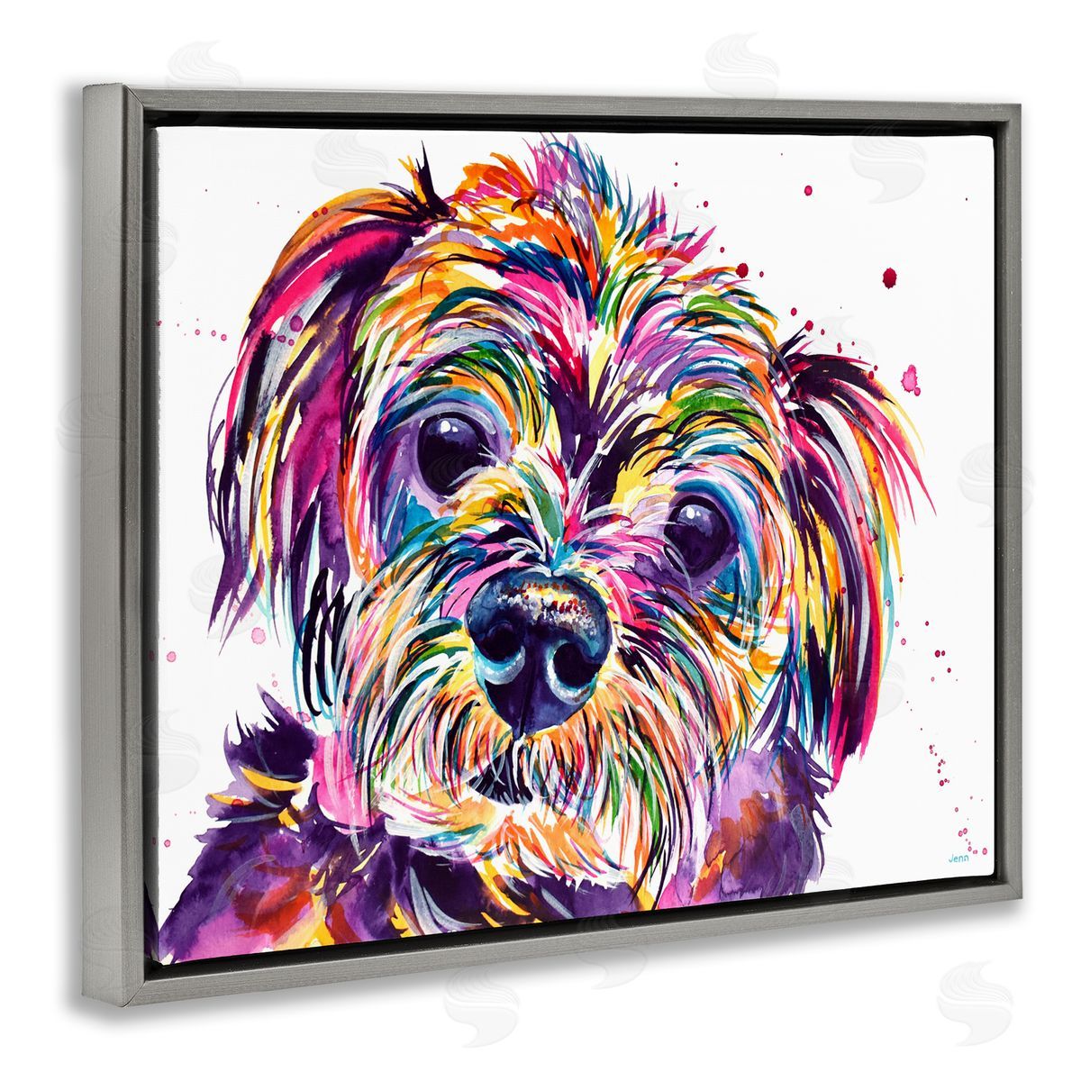 Jen Seeley Prismatic Terrier Dog Face Portrait