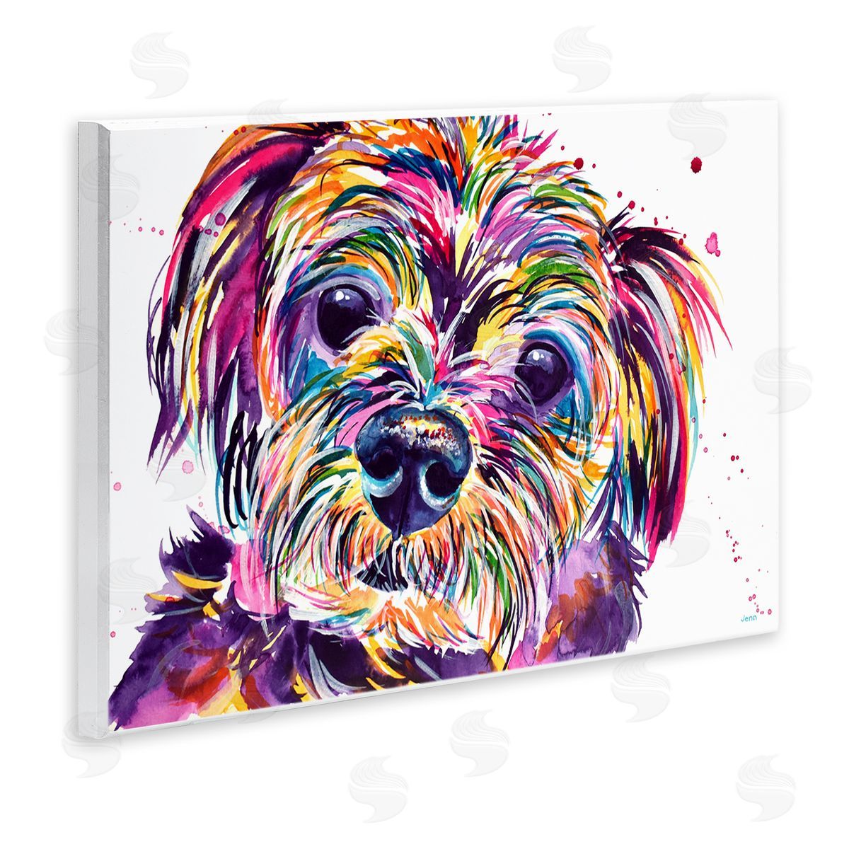 Jen Seeley Prismatic Terrier Dog Face Portrait