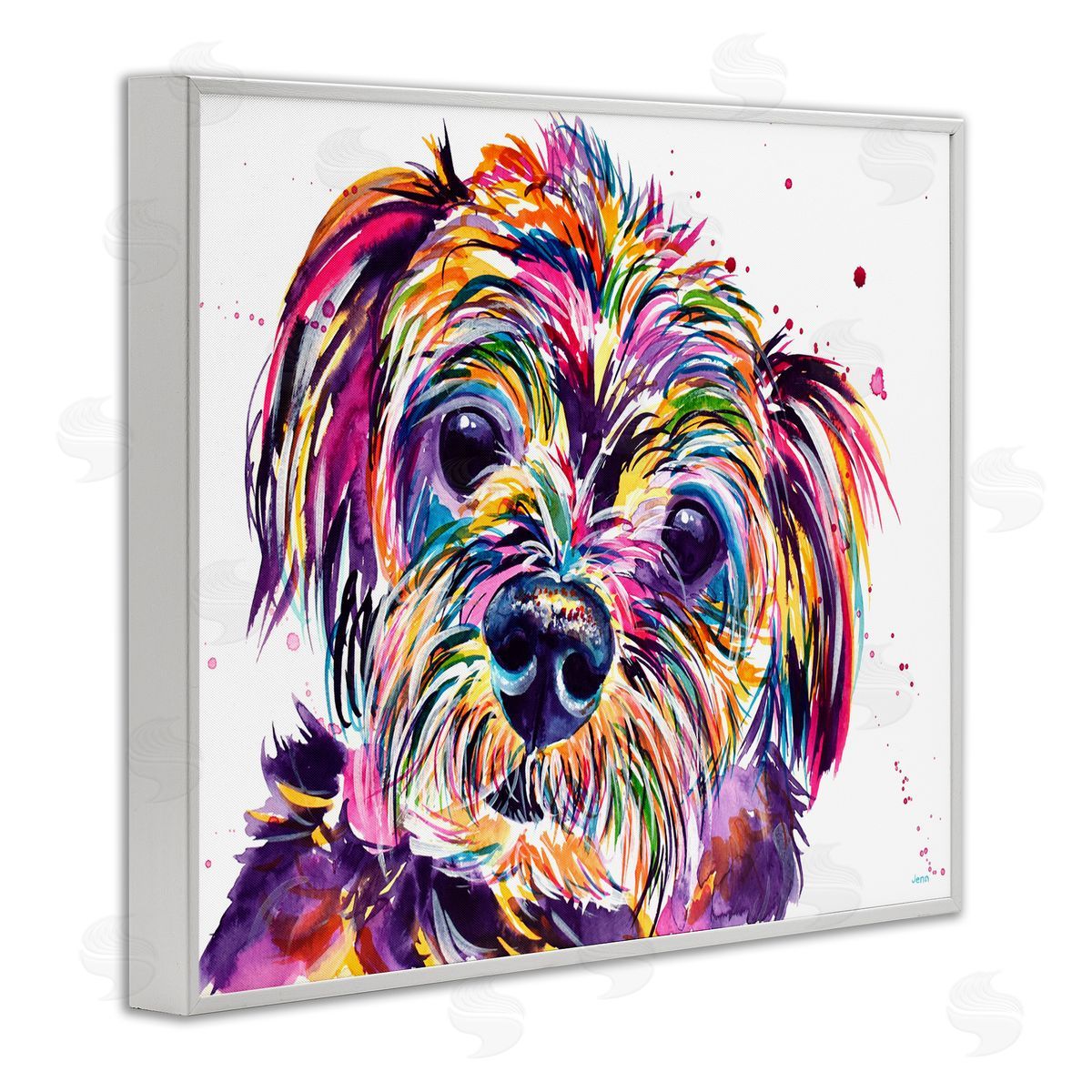 Jen Seeley Prismatic Terrier Dog Face Portrait