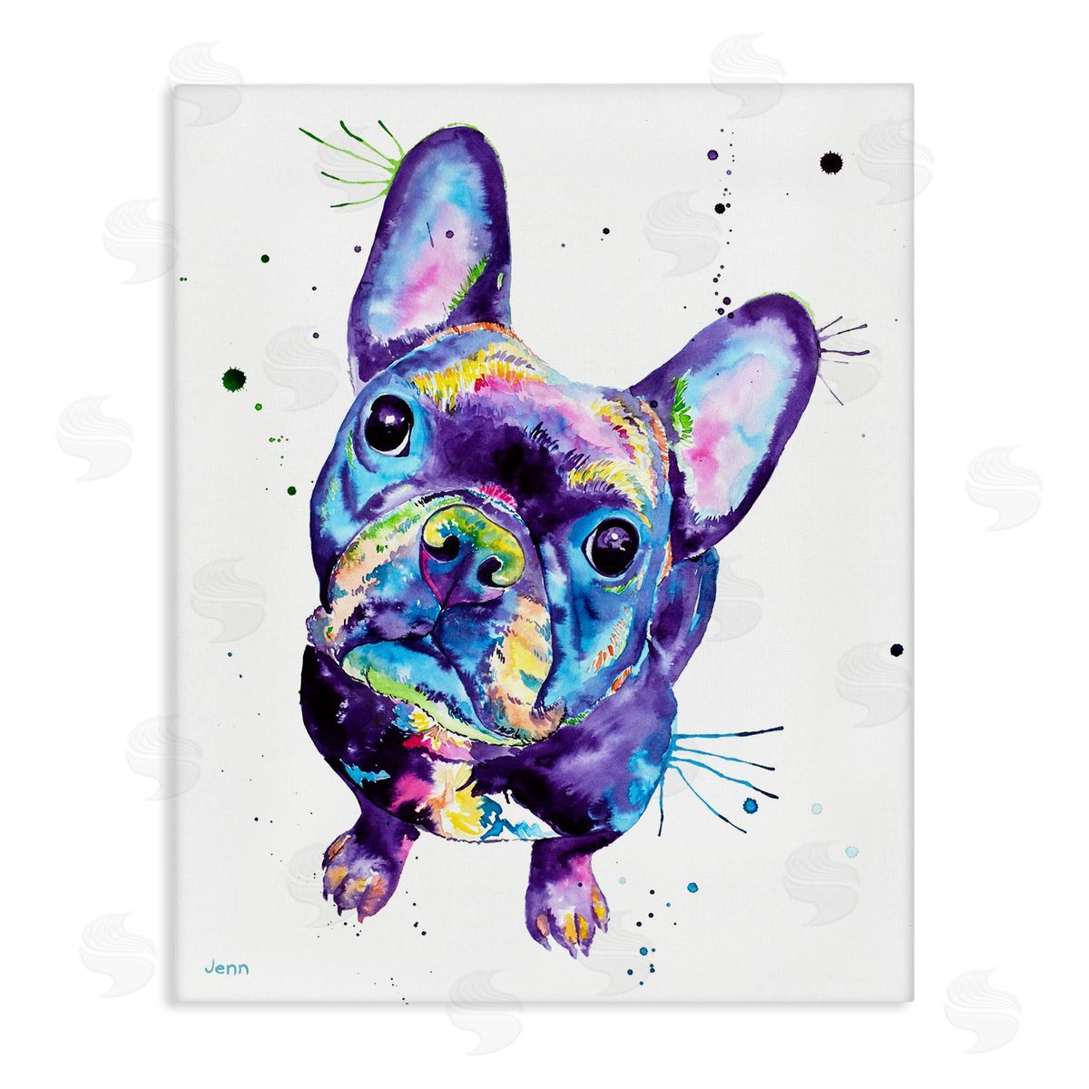 Jen Seeley fr_sideench Bulldog Purple Hued Dog