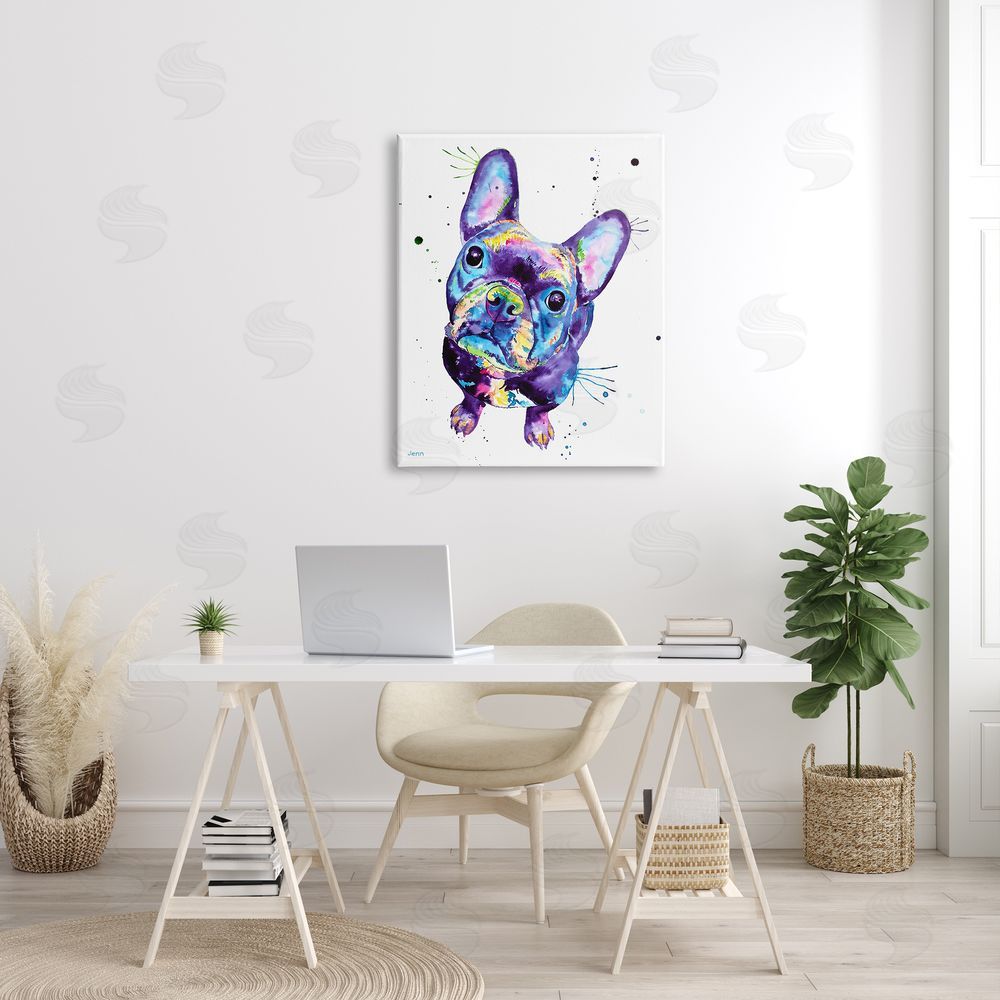 Jen Seeley fr_sideench Bulldog Purple Hued Dog