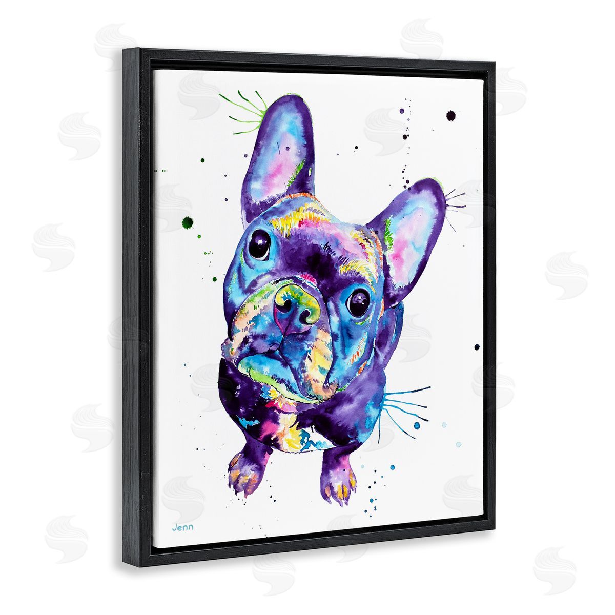 Jen Seeley fr_sideench Bulldog Purple Hued Dog