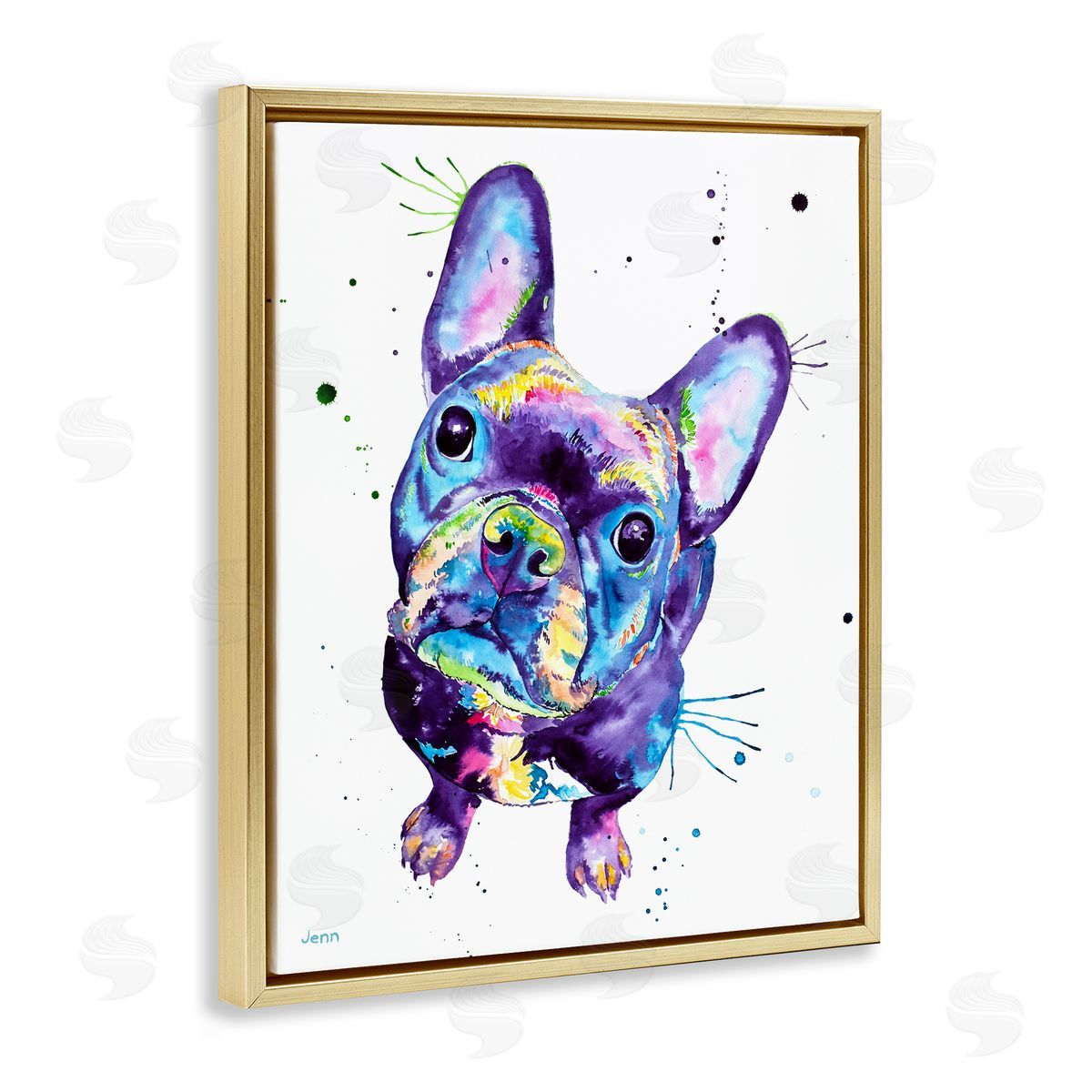 Jen Seeley fr_sideench Bulldog Purple Hued Dog