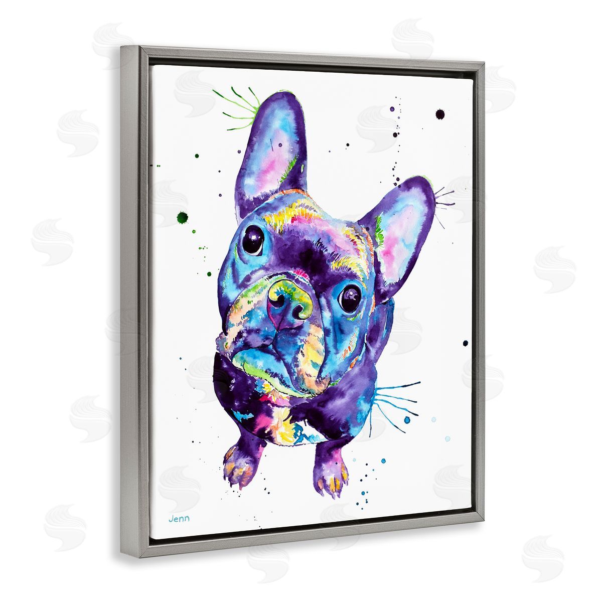 Jen Seeley fr_sideench Bulldog Purple Hued Dog