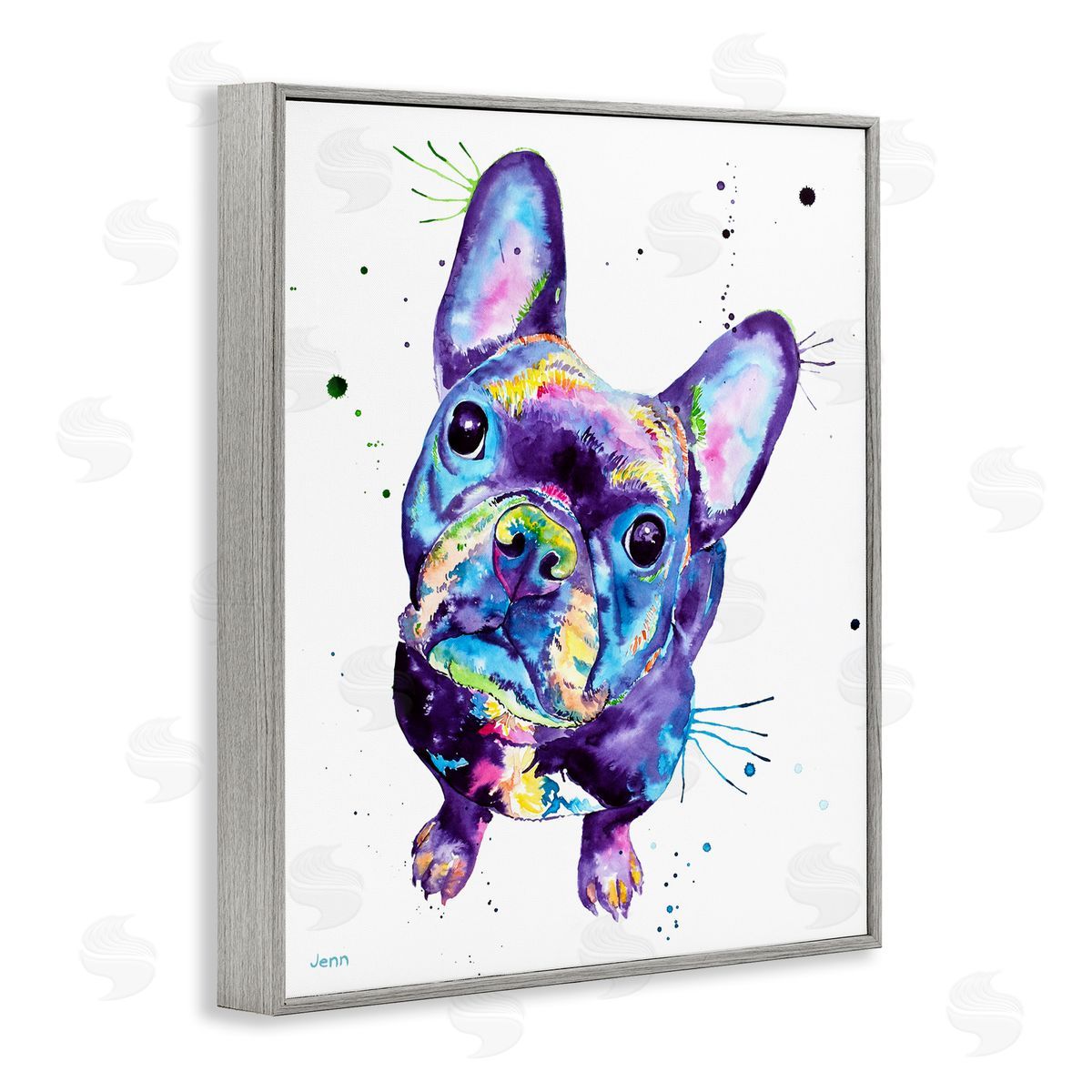 Jen Seeley fr_sideench Bulldog Purple Hued Dog