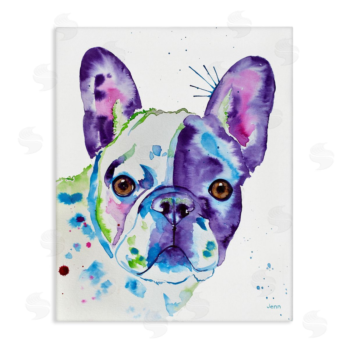 Jen Seeley fr_sideench Bulldog Modern Face Portrait
