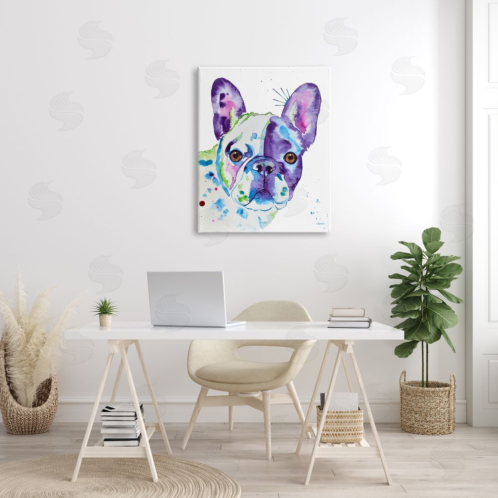 Jen Seeley fr_sideench Bulldog Modern Face Portrait