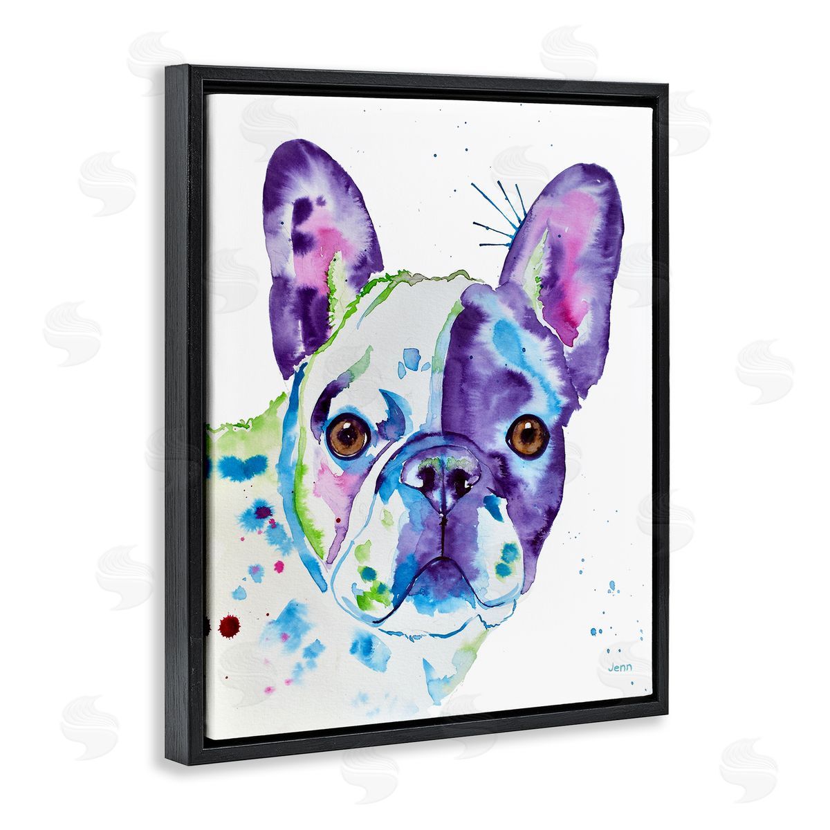 Jen Seeley fr_sideench Bulldog Modern Face Portrait