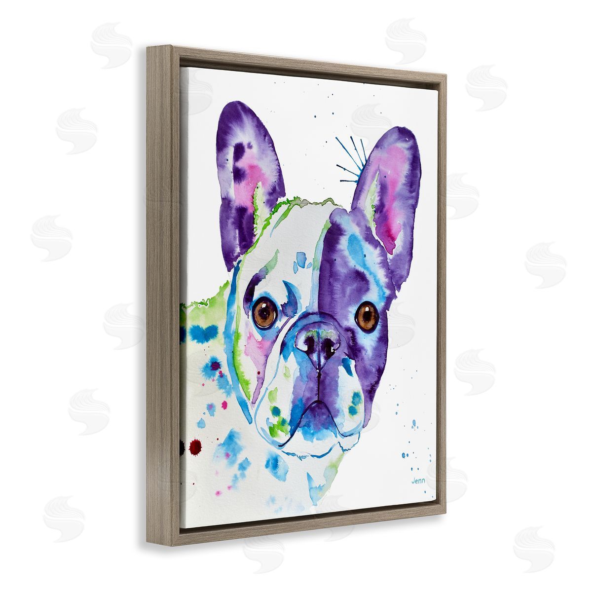 Jen Seeley fr_sideench Bulldog Modern Face Portrait